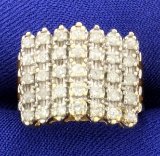 1ct Total Weight Diamond Cluster Ring In 14k Gold