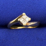 1/3ct Tw Princess Cut Diamond Engagement Ring That Looks Like 1/2ct Solitaire In 14k Yellow Gold
