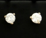 .4ct Total Weight Diamond Stud Earrings In 14k White Gold