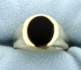 5ct Onyx Ring In 14k Yellow Gold