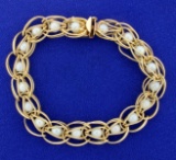 Akoya Pearl Designer Bracelet In 14k Yellow Gold