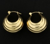 Wide Hoop Earrings In 14k Yellow Gold