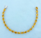 33ct Citrine Bracelet In 14k Yellow Gold