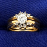 3/4ct Tw Diamond Engagement Ring With Ring Jacket
