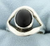 Vintage Men's Onyx Ring In Sterling Silver