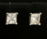 1.2ct Tw Princess Cut Diamond Stud Earrings