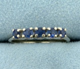 5-stone Sapphire Band Ring In 14k White Gold