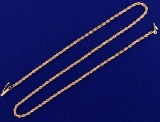 16 Inch Rope Neck Chain In 14k Rose Gold