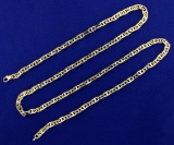 Italian Made 28 Inch Heavy Anchor Link Neck Chain In Solid 14k Yellow Gold