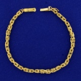 8 Inch Byzentine Link Bracelet In 14k Yellow Gold