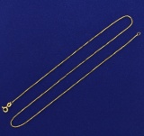 18 1/2 Inch Italian Made Box Neck Chain In 14k Yellow Gold