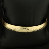 Diamond Cut Floral Design Bangle Bracelet In 14k Yellow Gold