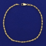 9 3/4 Inch Italian Made Byzantine Link Neck Chain In 14k Yellow Gold