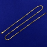 Italian Made 20 Inch Rolo Neck Chain In 14k Yellow Gold