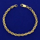 7 Inch Rope Bracelet In 14k Yellow Gold