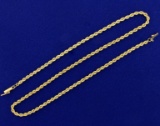 17 1/2 Inch Rope Neck Chain In 14k Yellow Gold