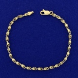 7 Inch Designer Link Bracelet In 10k Yellow Gold