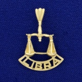 Libra Gold Pendant In 14k Yellow Gold