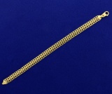 7 Inch Double Flat Infinity Link Bracelet In 10k Yellow Gold