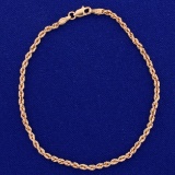 8 Inch Rope Style Bracelet In 14k Rose Gold