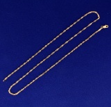20 Inch Italian Made Rope Style Neck Chain In 14k Rose Gold