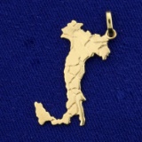 Provinces Of Italy Pendant Or Charm In 14k Yellow Gold