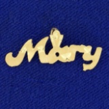 Name Mary Pendant In 14k Yellow Gold