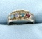 Aquamarine, Sapphire, Blue Topaz, & Ruby Ring In 14k White Gold
