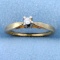 Diamond Solitaire Promise Ring In 14k Yellow Gold