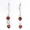 Garnet And Aquamarine Dangle Sterling Silver Earrings