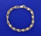 Designer Link Bracelet In 14k Yellow Gold