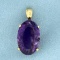 Over 15ct Amethyst Pendant In 14k Yellow Gold