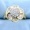 Over 2cts Tw Diamond Flower Ring