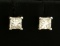 3/4ct Tw Princess Cut Diamond Stud Earrings