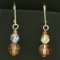 Sterling Silver Dangle Crystal Bead Earrings