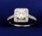 1ct Tw Diamond Halo Engagement Ring