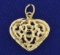 Modern Design Heart Pendant In 14k Yellow Gold