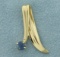 Modern Design Sapphire Slide Or Pendant In 14k Yellow Gold