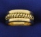 Heavy Rope Design Band Ring In 18k Yellow Gold