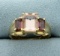 3.5ct Tw Natural Morganite Ring In 14k Yellow Gold