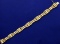 7 Inch Italian Made Diamond Shaped Designer Link Bracelet In 14k Yellow Gold