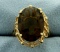 15ct Smokey Topaz Statement Ring In 14k Yellow Gold