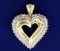 Diamond Heart Pendant In 14k Yellow And White Gold