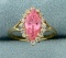 Lab Morganite Ring In 10k Yellow Gold