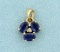 1 1/2ct Tw Tanzanite And Diamond Pendant In 10k Yellow Gold