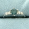 Natural Alexandrite And Diamond Ring In 14k White Gold