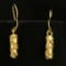 Dangling Gold Nugget Style Earrings In 14k Yellow Gold