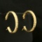 Hoop Earrings With Hammered Design In 10k Yellow Gold