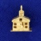 Vintage School House Charm In 14k Yellow Gold