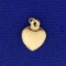 Matte Finish Heart Charm Or Pendant In 14k Yellow Gold